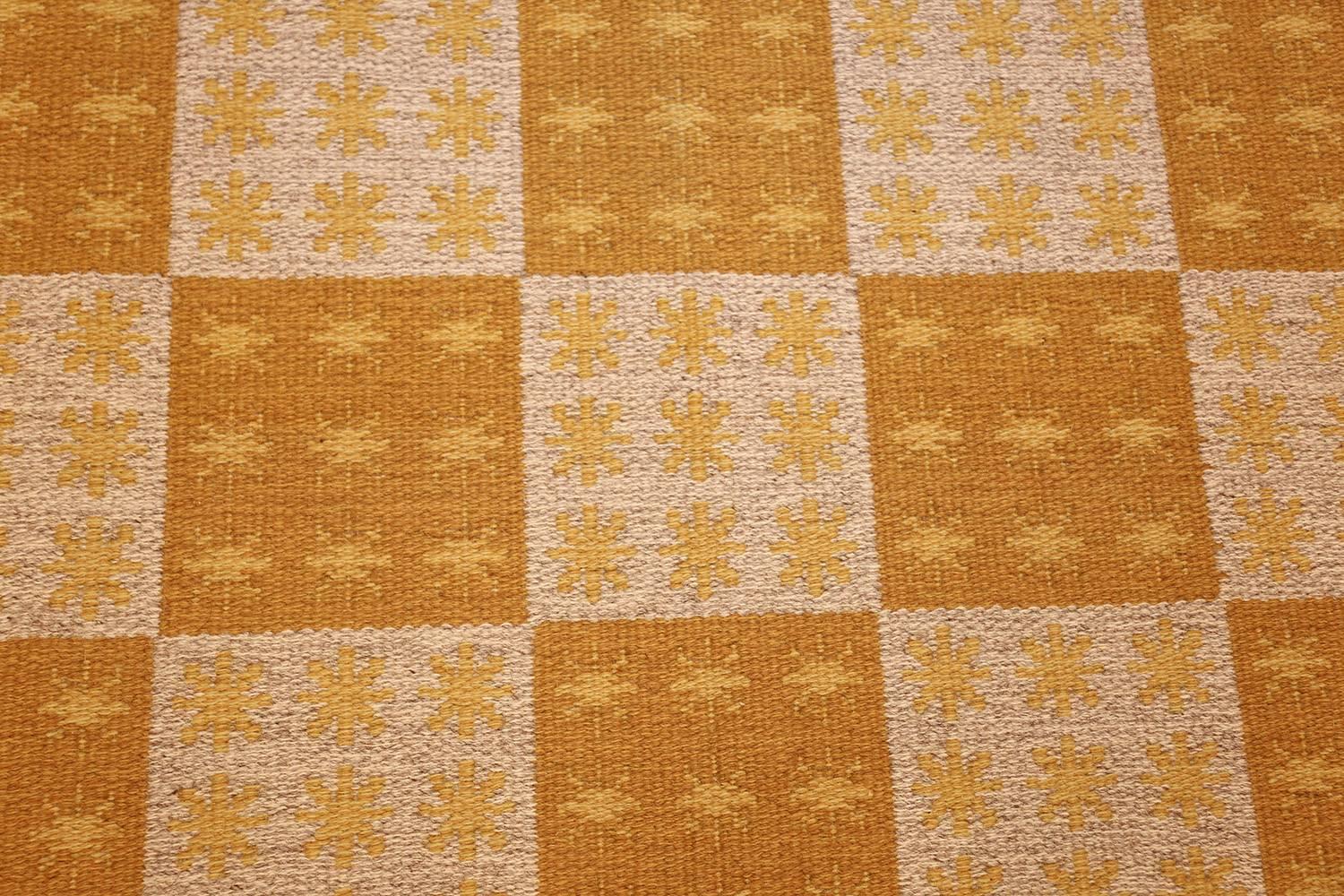 Wool Vintage Double-Sided Swedish or Scandinavian Deco Kilim