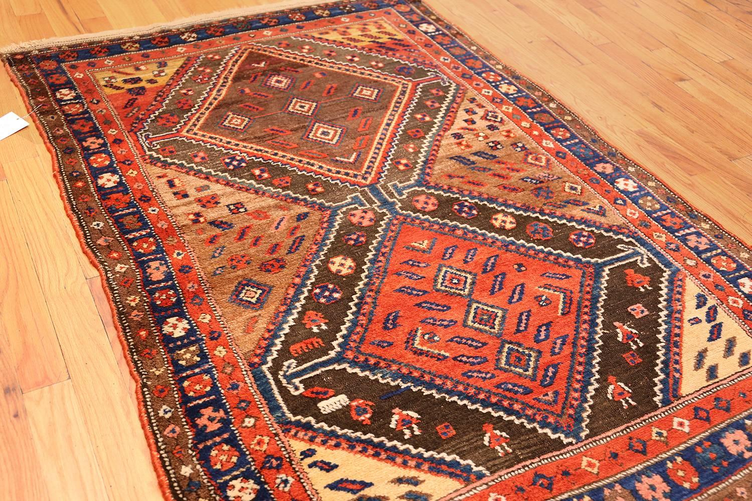 Beautiful Antique Persian Tribal Rug In Excellent Condition In New York, NY