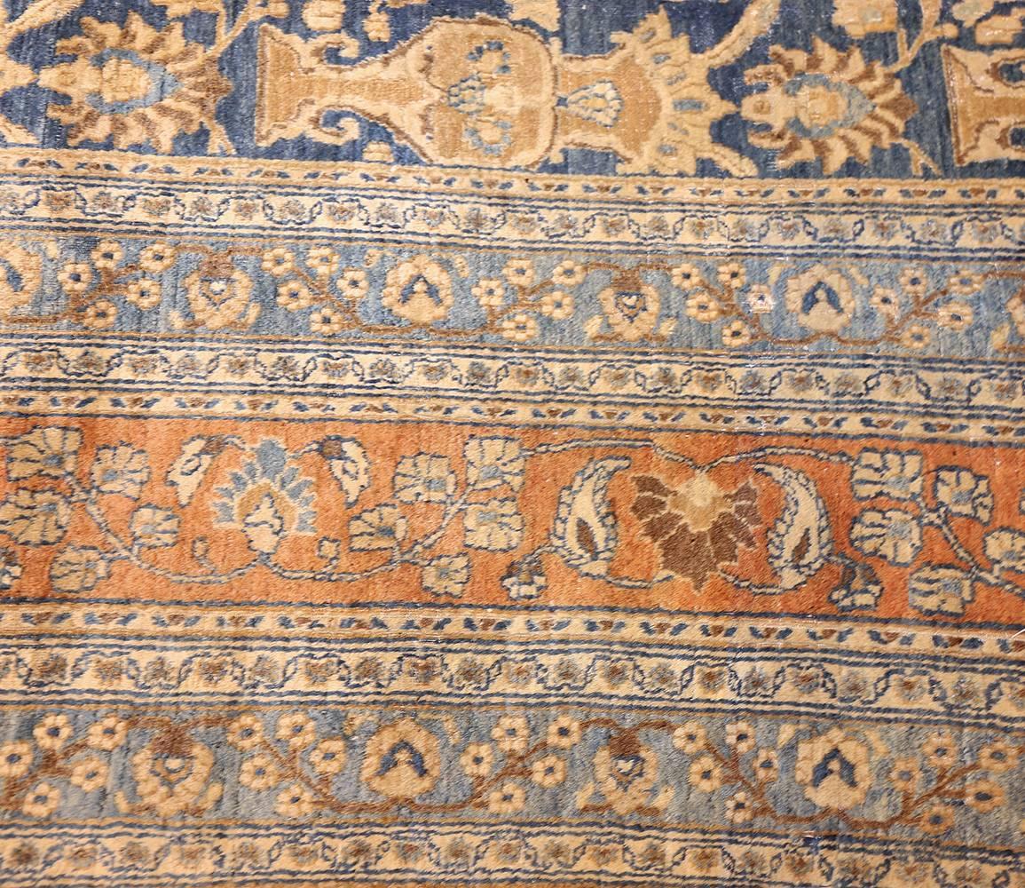 Hand-Knotted Light Blue Antique Persian Khorassan Rug