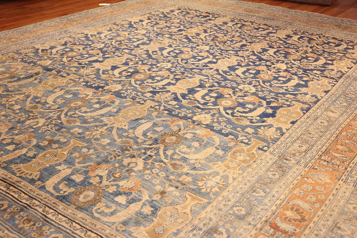 Light Blue Antique Persian Khorassan Rug In Excellent Condition In New York, NY