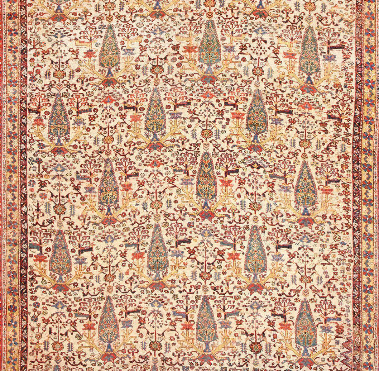 Hand-Knotted Large Antique Persian Qashqai Rug. Size: 12 ft 8 in x 24 ft (3.86 m x 7.32 m)