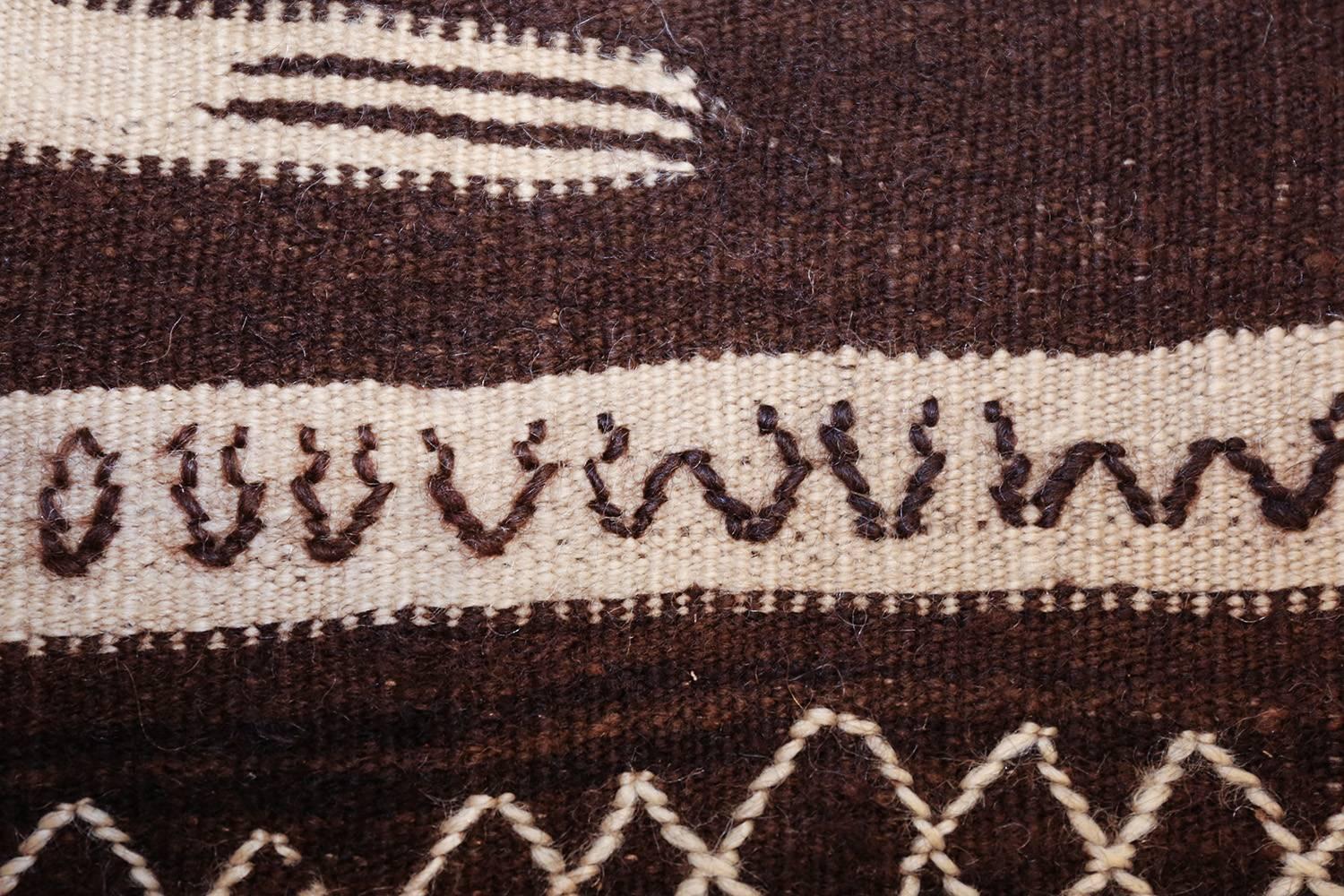 Wool Vintage Moroccan Flat-Woven Kilim