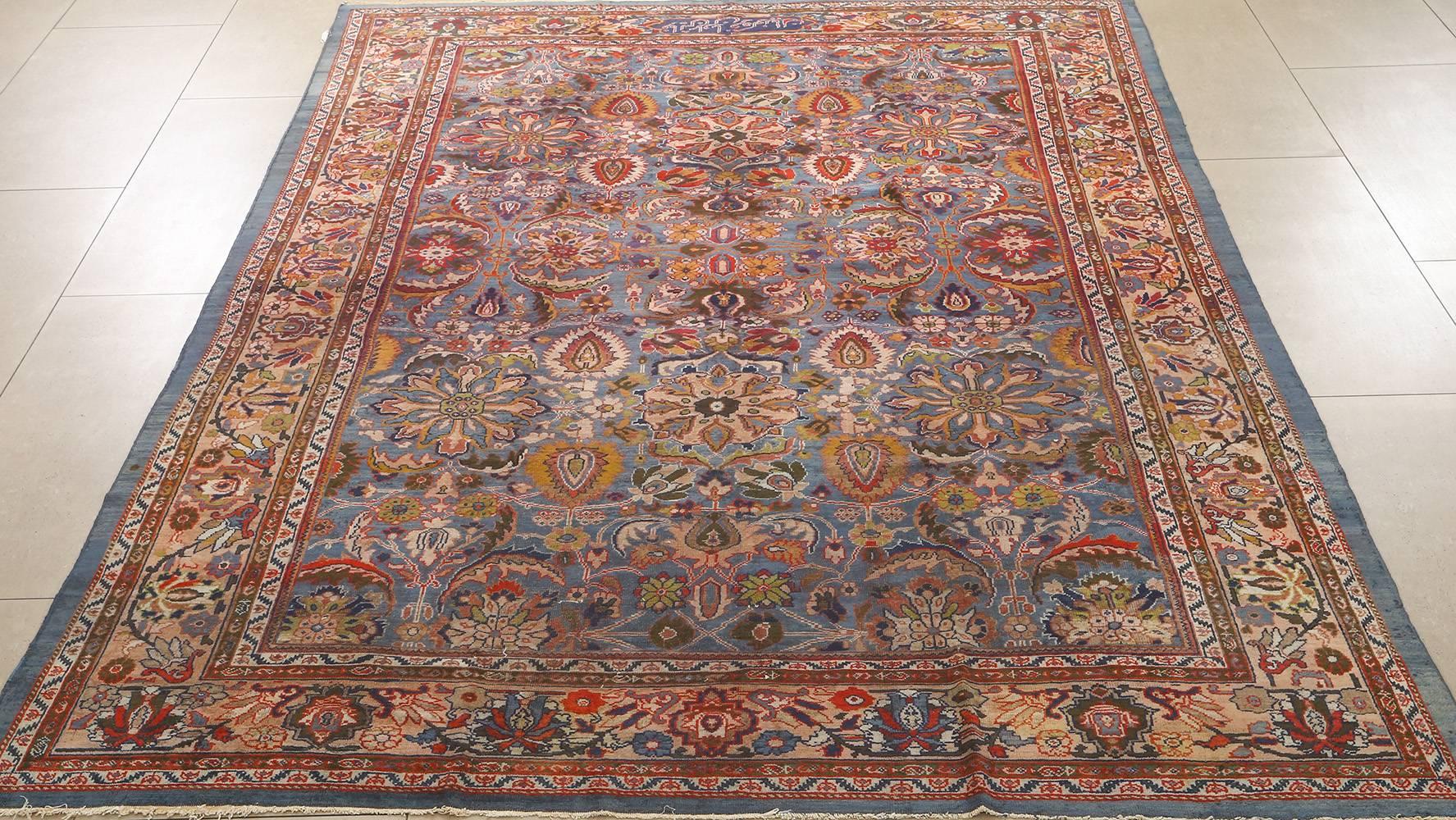Wool Antique Zigler Sultanabad Persian Rug