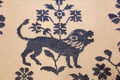 Vintage Animal Motif Indian Cotton Rug