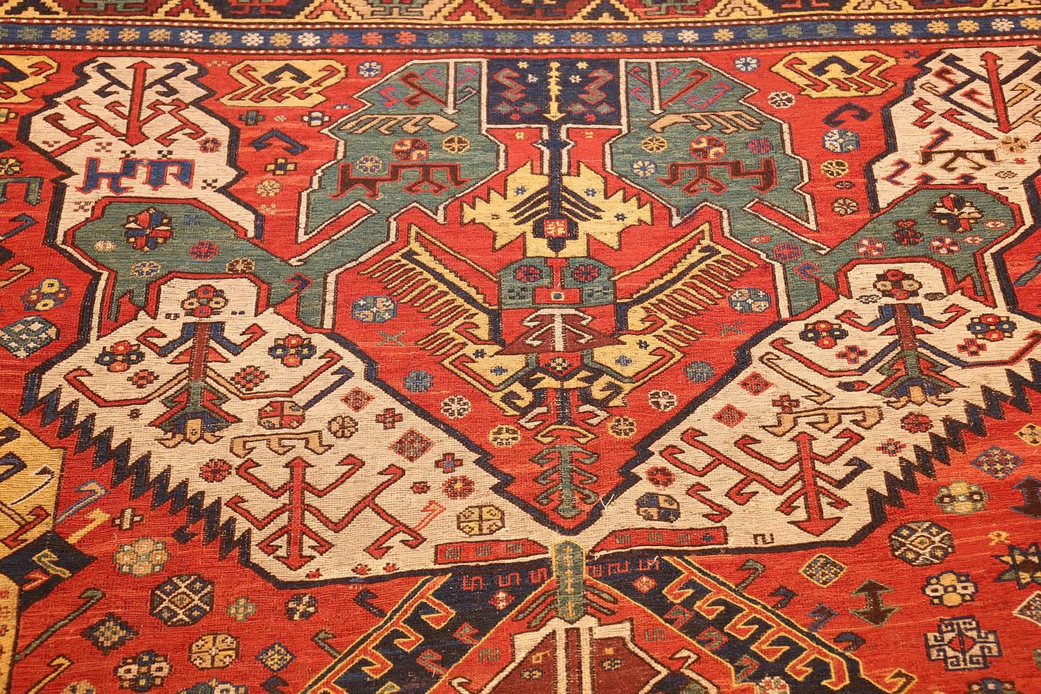 Antique Dragon Soumak Caucasian Rug 1