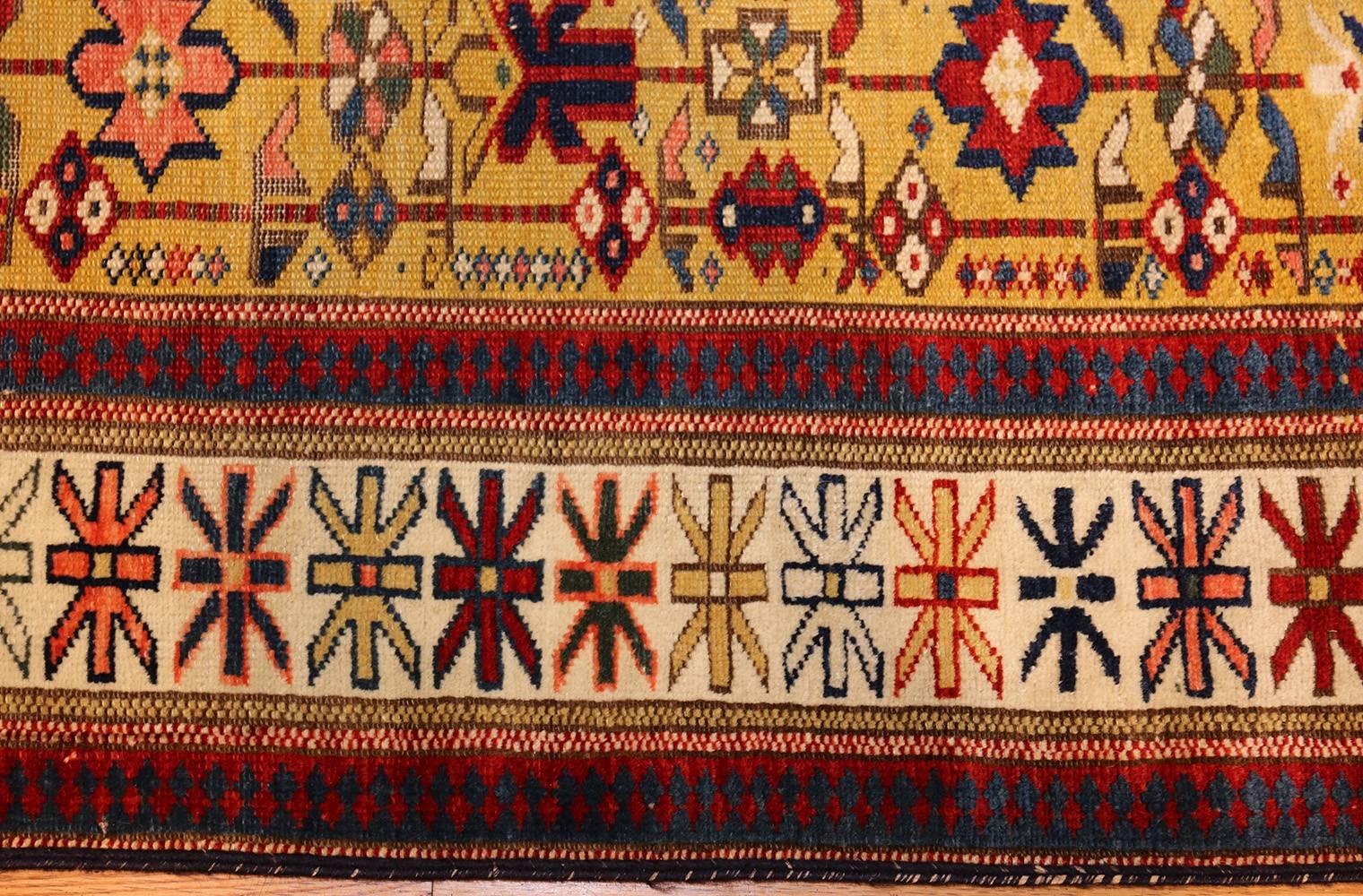 Antique Tribal Kuba Caucasian Rug Runner In Excellent Condition In New York, NY