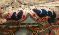 Round Vintage Tabriz Persian Rug