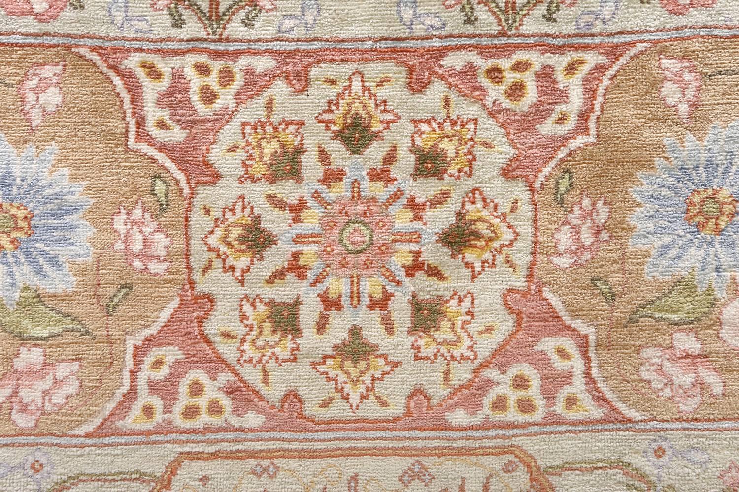 Silk Shahsavarpour Design Vintage Tabriz Persian Rug 3