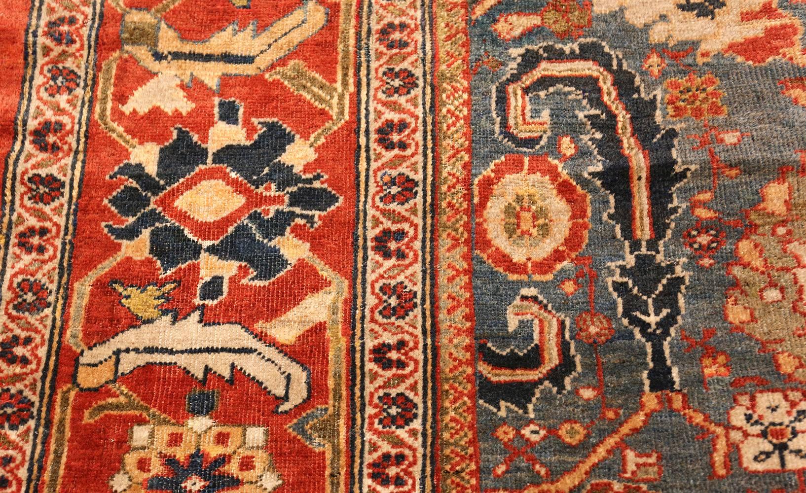 Large Blue Background Sultanabad Persian Rug at 1stDibs
