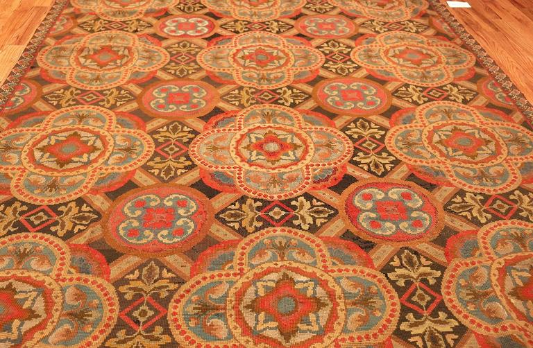 Antique Needlepoint English Rug For Sale at 1stdibs