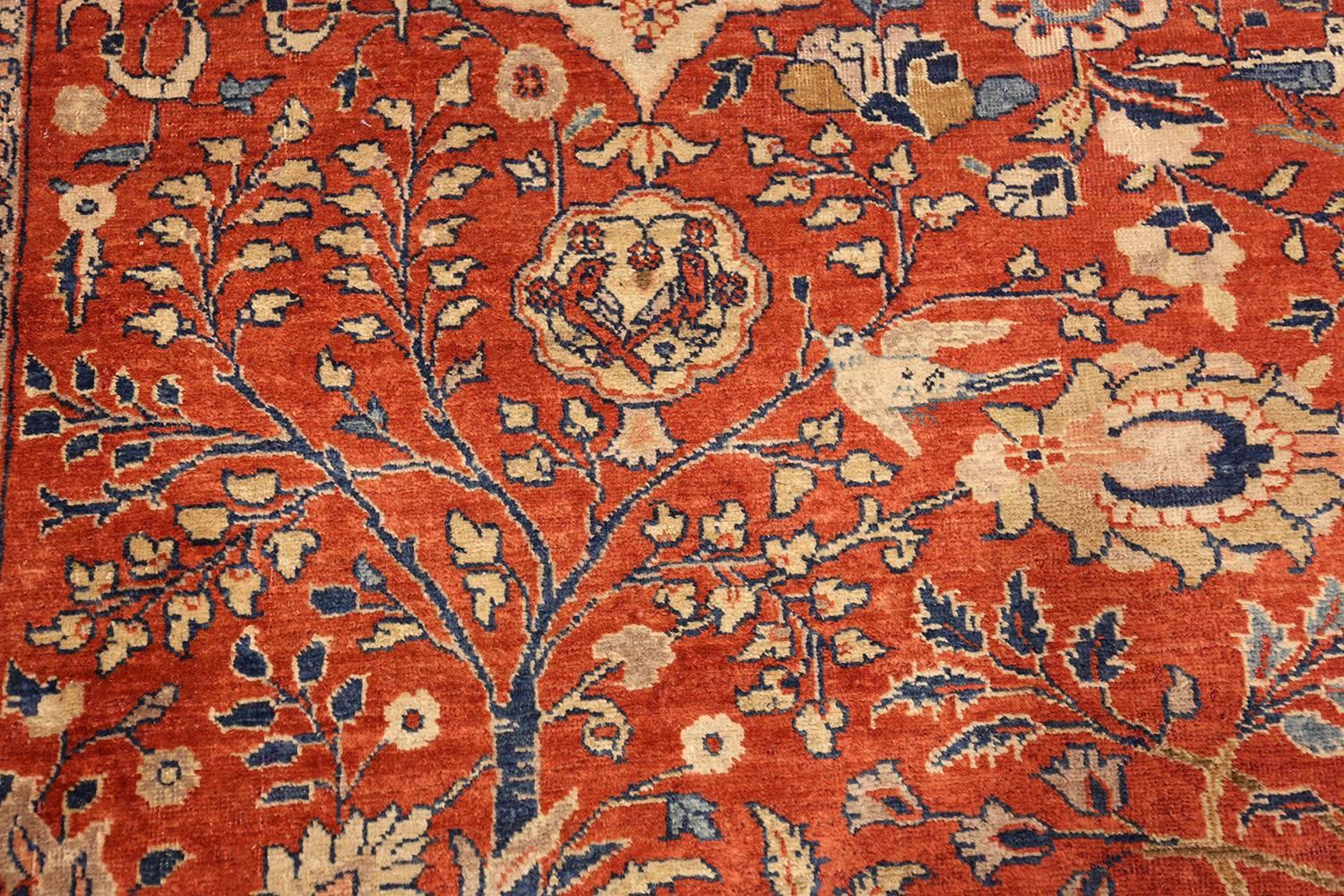 Antique Tabriz rugs are distinguished by their excellent weave and by their remarkable adherence to the classical traditions of antique Persian rug design. But they cannot be distinguished by any particular pattern or by their coloration. The city