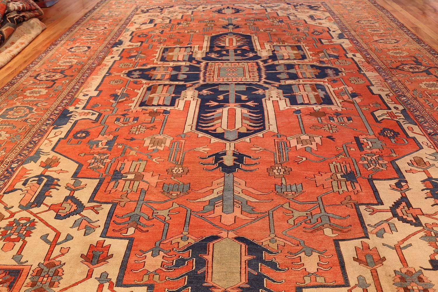19th Century Large Antique Serapi Persian Rug