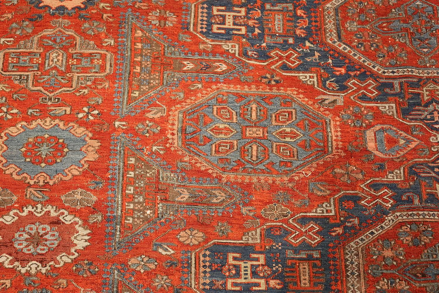 Antique Red Soumak Caucasian Rug In Good Condition In New York, NY
