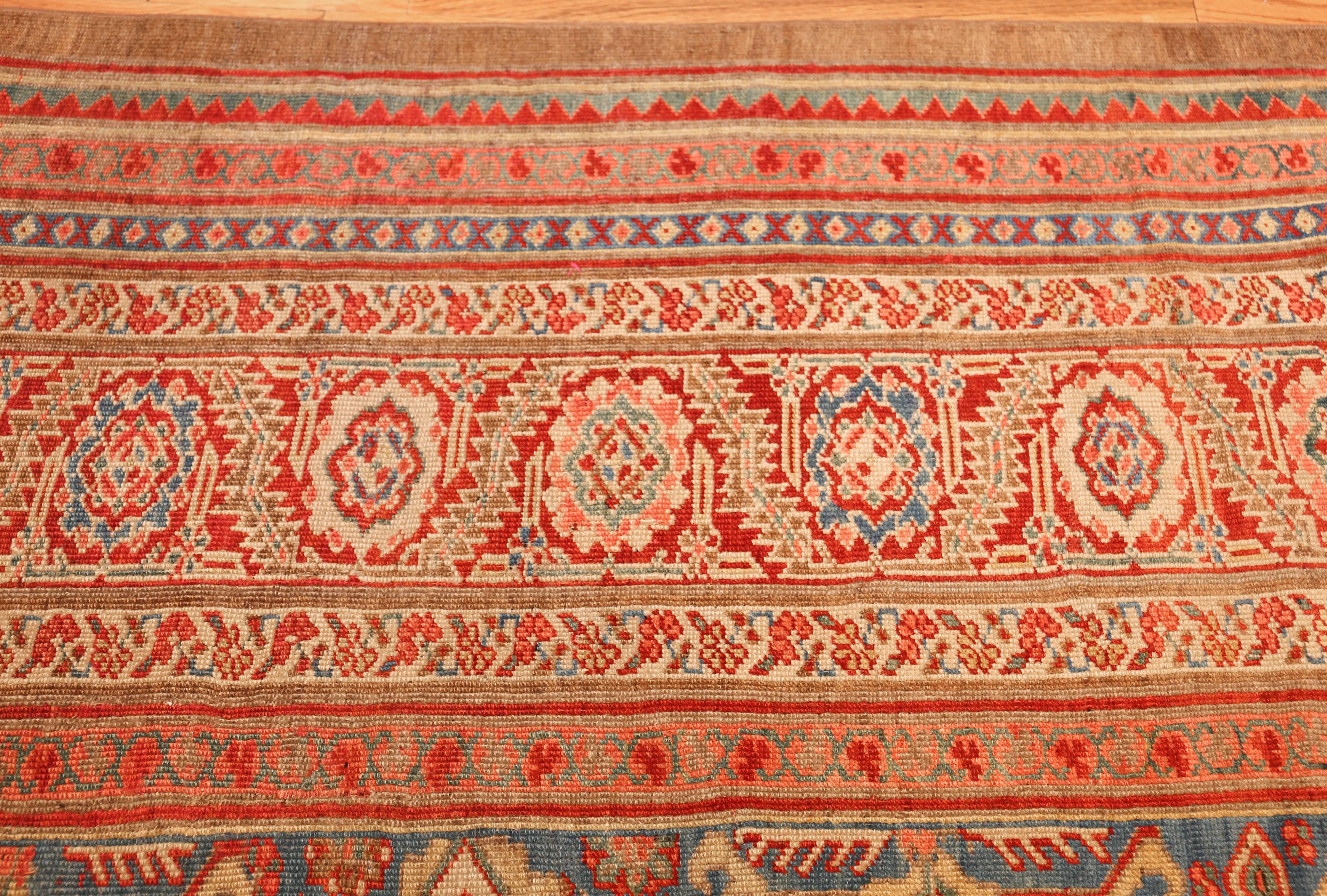 Large Blue Background Antique Bakshaish Persian Rug 4