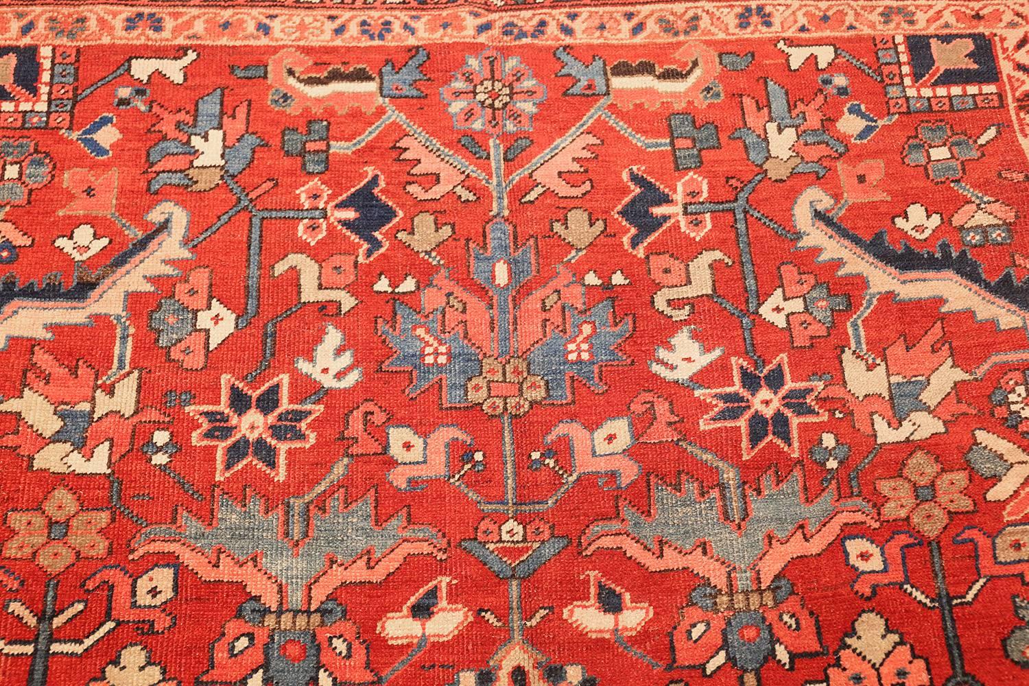 Heriz Serapi Antique Oriental Room Size Persian Heriz Rug