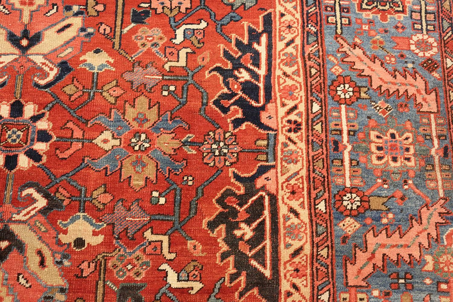 Wool Antique Oriental Room Size Persian Heriz Rug