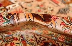 Hunting Scene Modern Silk Persian Qum Rug. Size: 2 ft 7 in x 4 ft