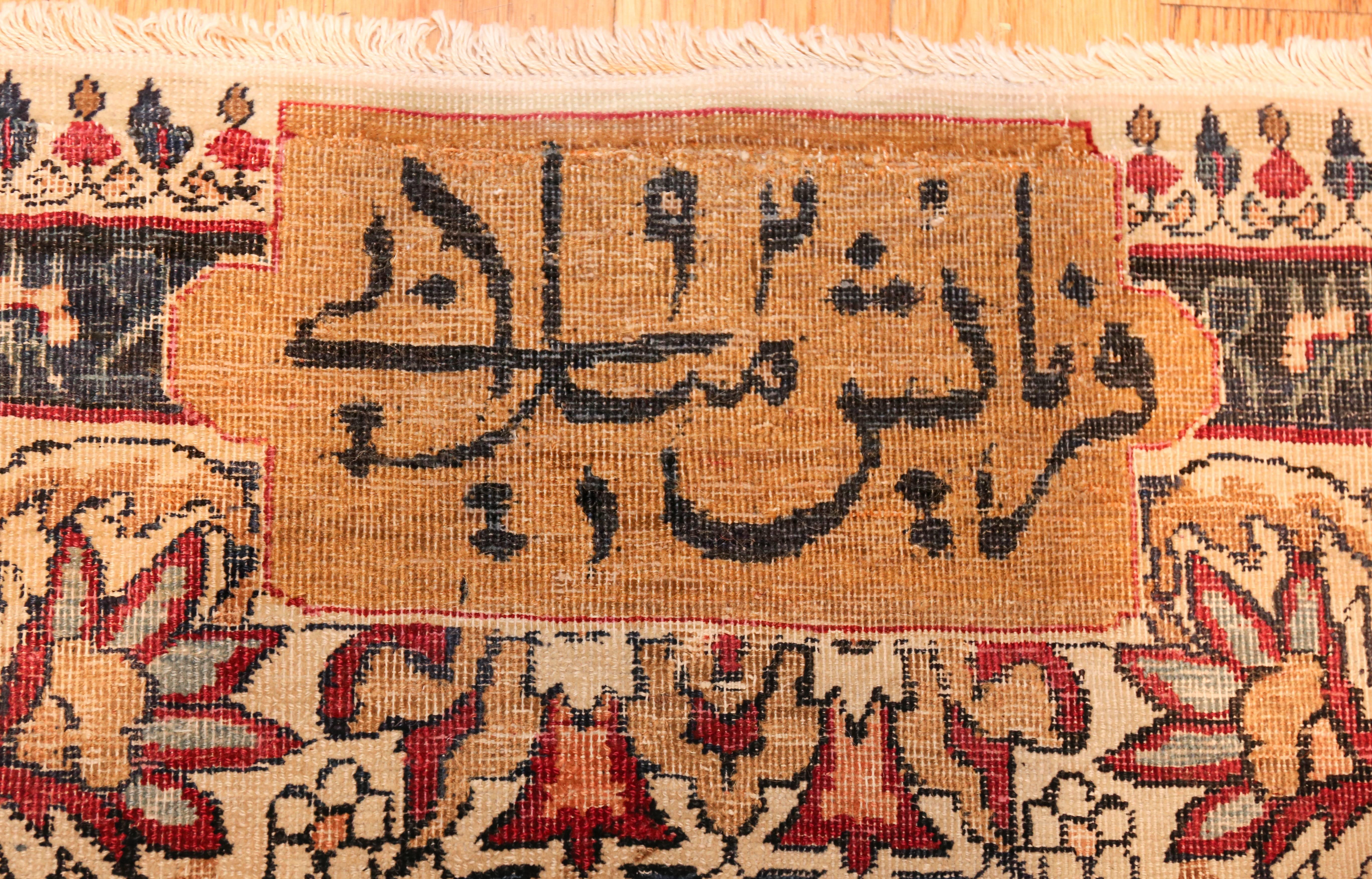 Wool Antique Persian Kerman Rug. Size: 9 ft x 11 ft 6 in (2.74 m x 3.51 m)