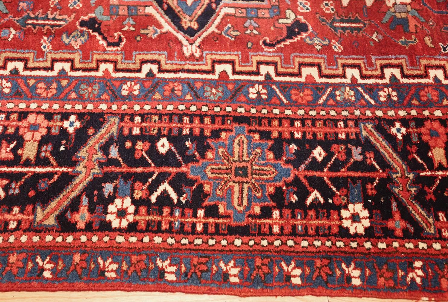 Hand-Knotted Antique Persian Heriz Rug