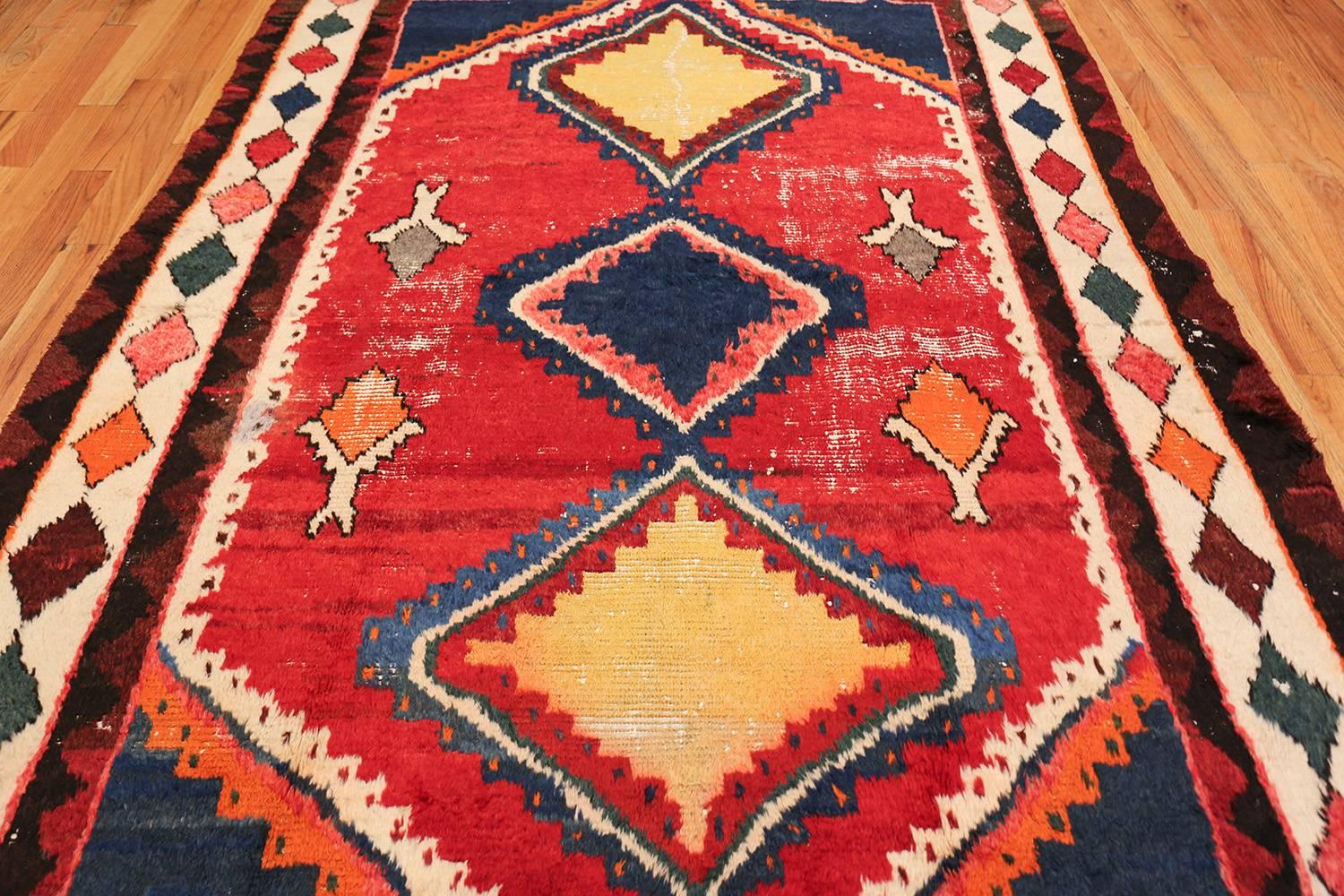 Colorful Shabby Chic Vintage Persian Gabbeh Rug 2