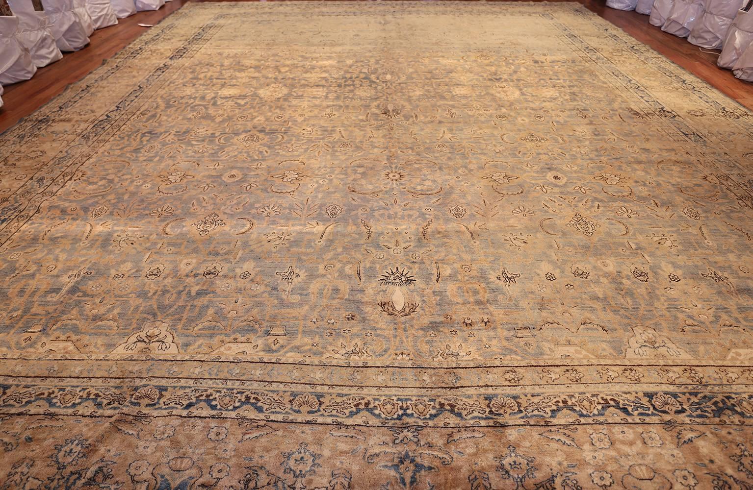 Large Blue Antique Kerman Persian Rug 1