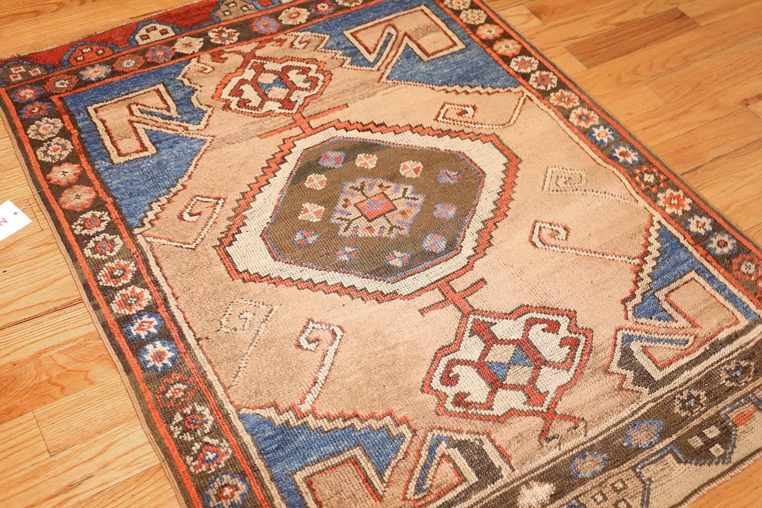 Small Scatter Size Tribal Antique Turkish Karapinar Rug 1