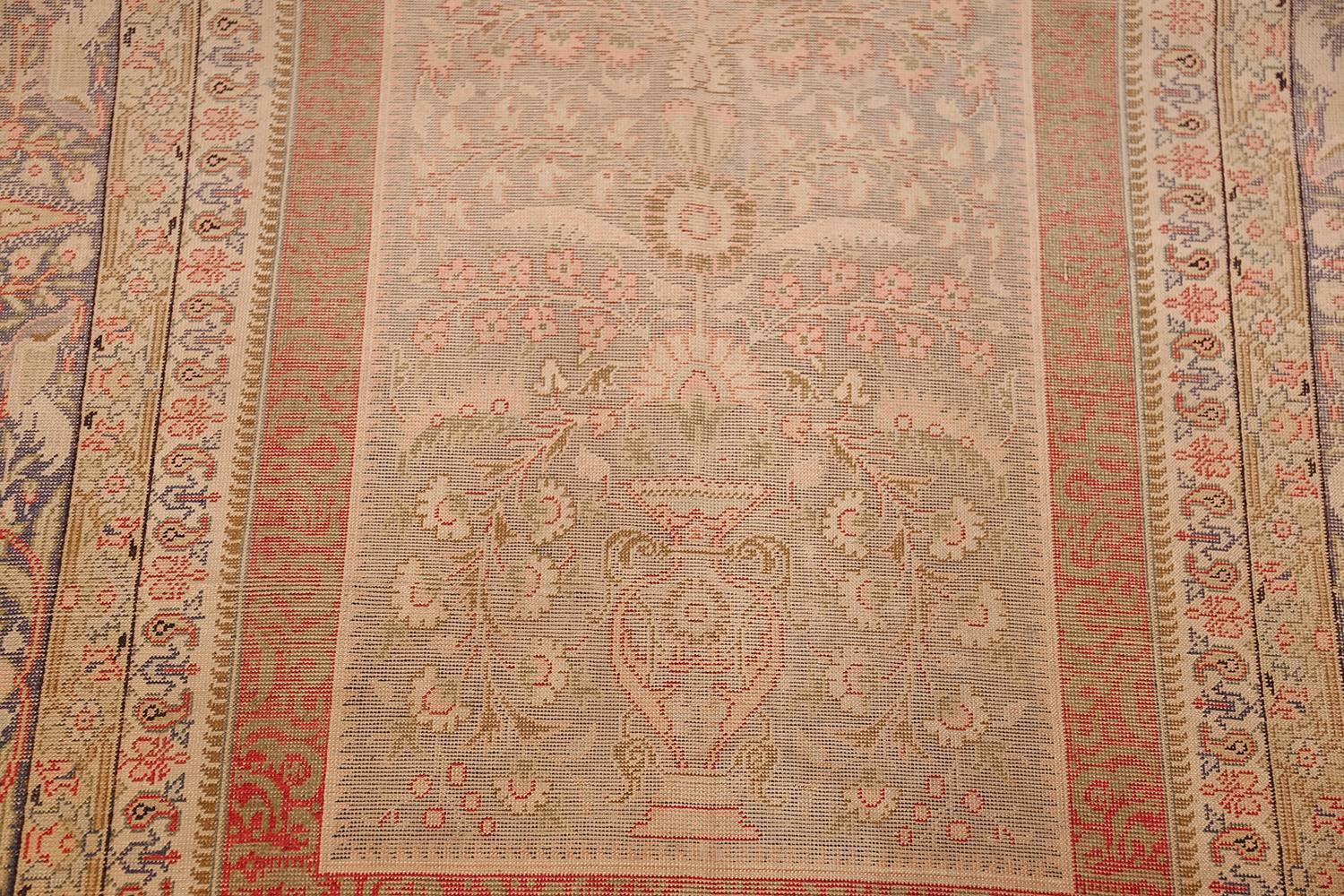 20th Century Silk Antique Keysari Turkish Rug. Size: 3 ft 9 in x 6 ft 6 in (1.14 m x 1.98 m)