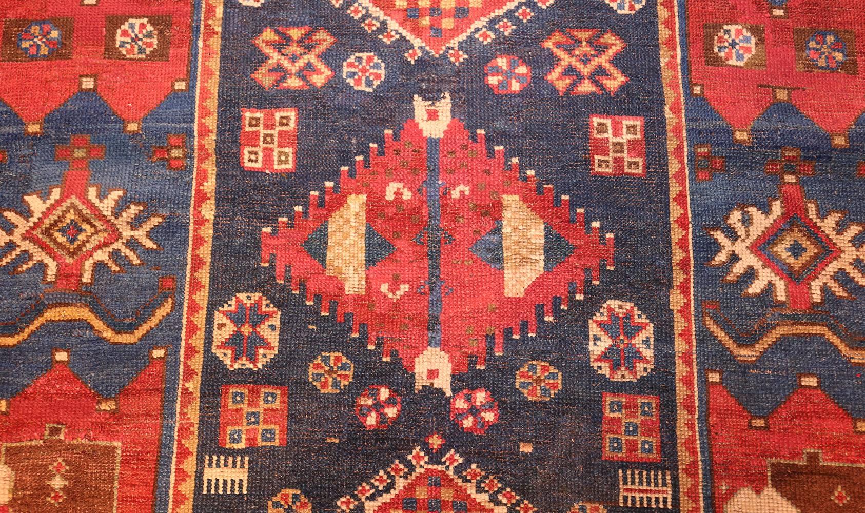 Small Antique Caucasian Kazak Rug In Good Condition In New York, NY