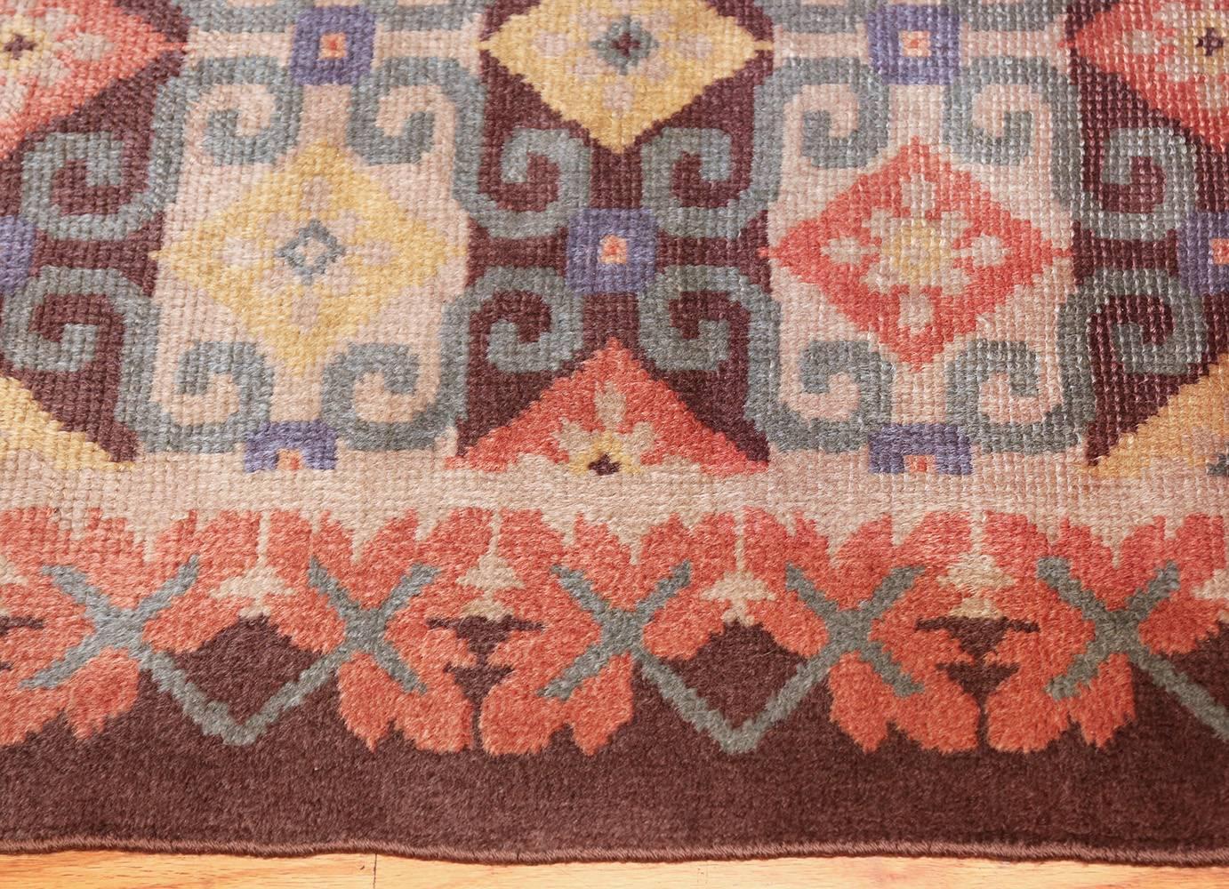 Wool Large Vintage Mid-Century English Axminster Rug