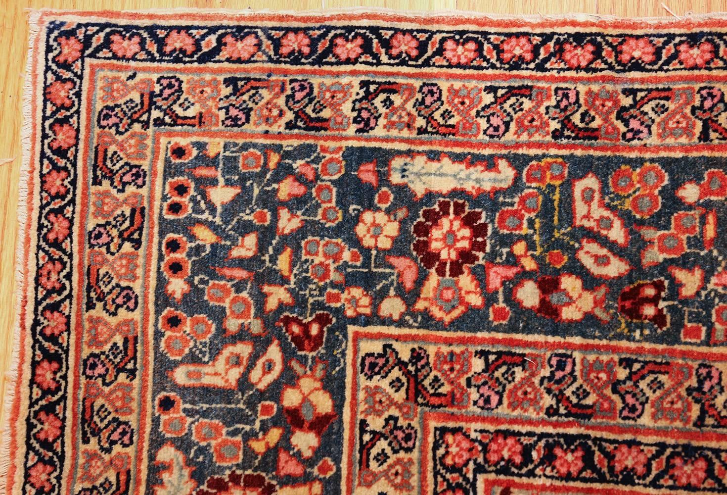 Small Scatter Size Antique Persian Haji Jalili Tabriz Rug In Good Condition In New York, NY