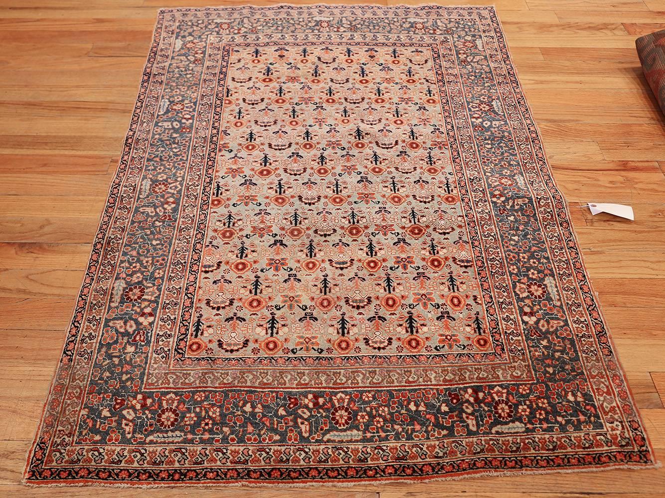 Small Scatter Size Antique Persian Haji Jalili Tabriz Rug 1