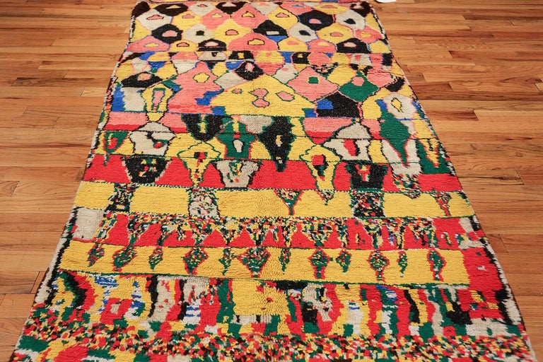 Colorful Vintage Midcentury Style Moroccan Rug For Sale at 1stdibs