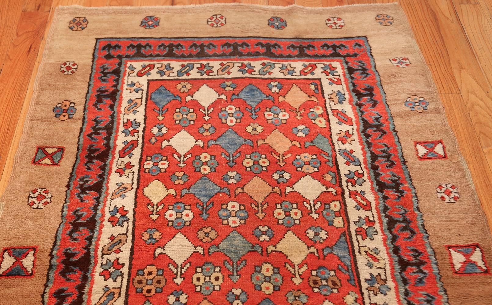 Small Tribal Antique Persian Bakshaish Rug. Size: 3 ft 7 in x 10 ft 2 in  2