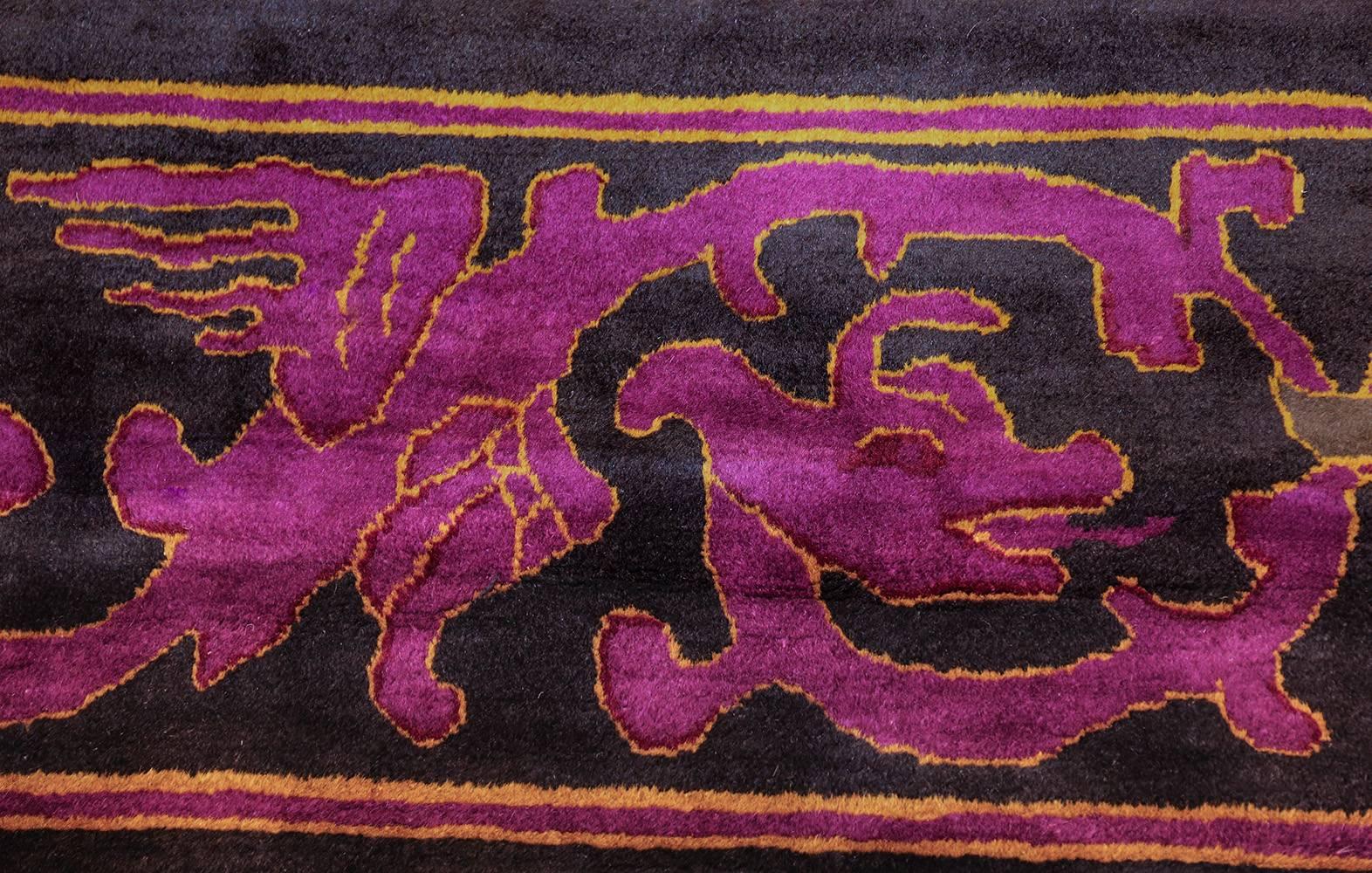 Art Deco Chinese Rug with Dragon Border 4