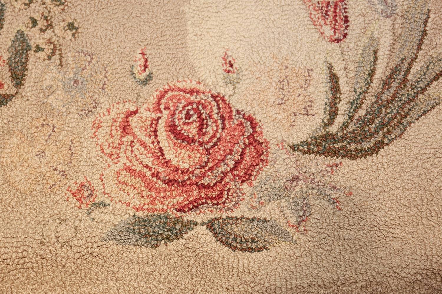 Antiker amerikanischer Teppich mit Haken. Größe: 9 Fuß 4 Zoll x 13 Fuß 2 Zoll (Wolle) im Angebot