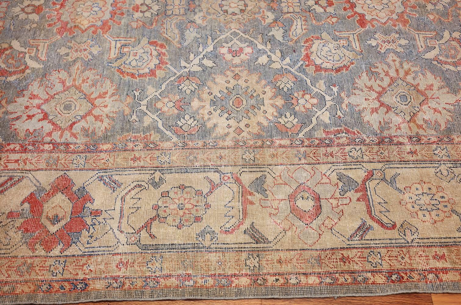 Hand-Knotted Grayish Background Antique Sultanabad Persian Rug