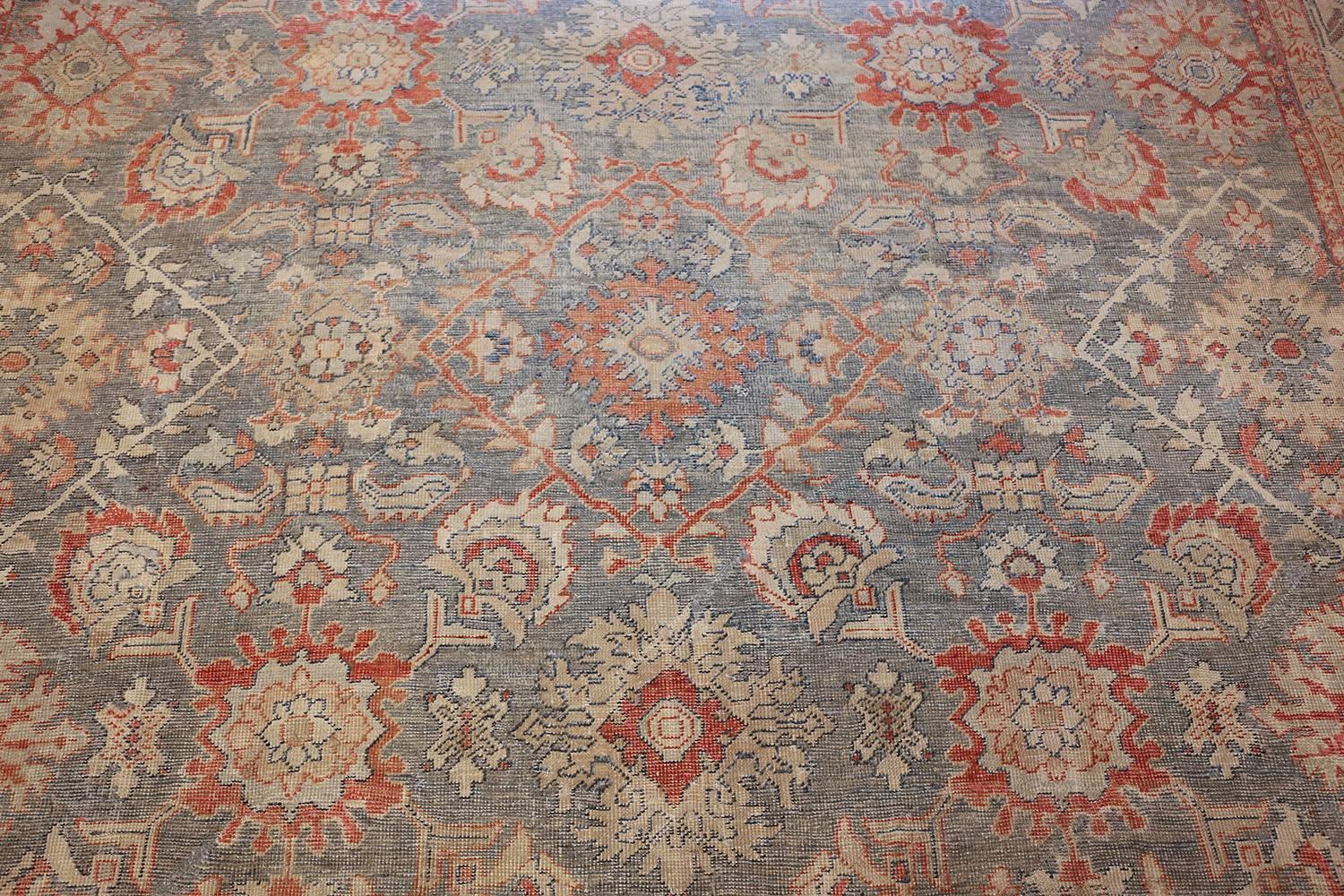 Grayish Background Antique Sultanabad Persian Rug 1