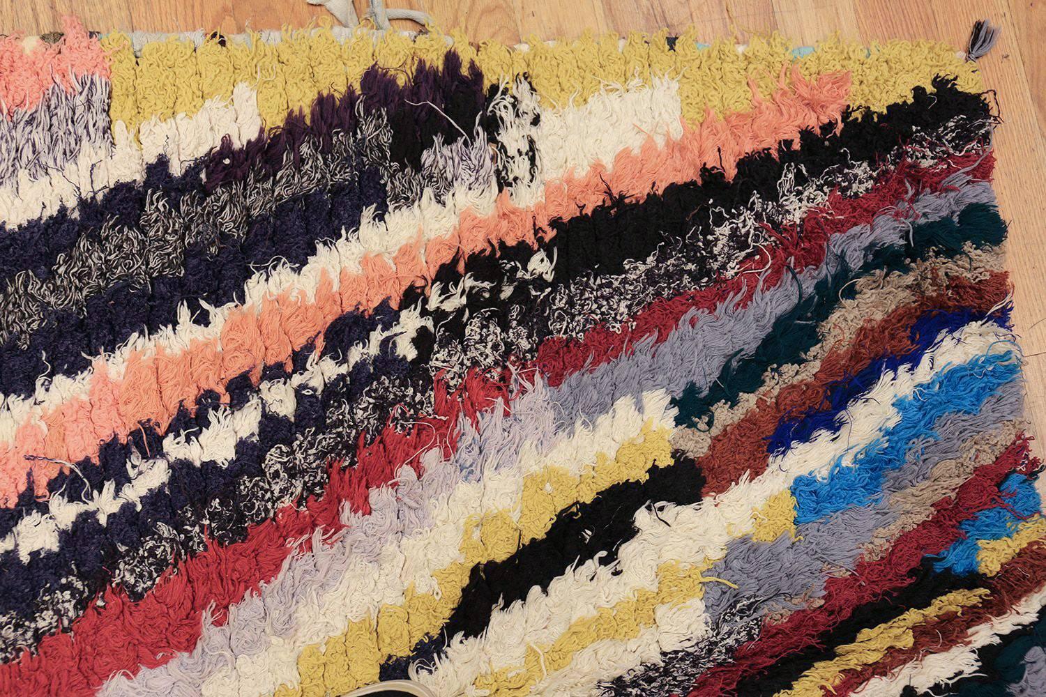 Contemporary Colorful Vintage Moroccan Rug