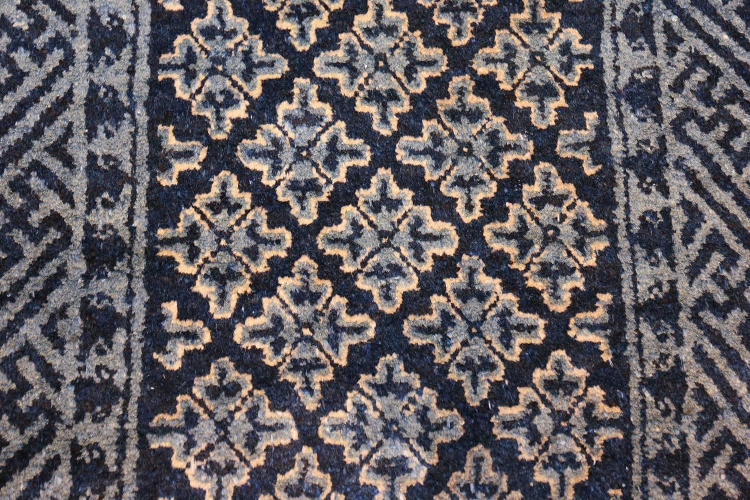 Small Scatter Size Blue Antique Chinese Rug In Good Condition In New York, NY