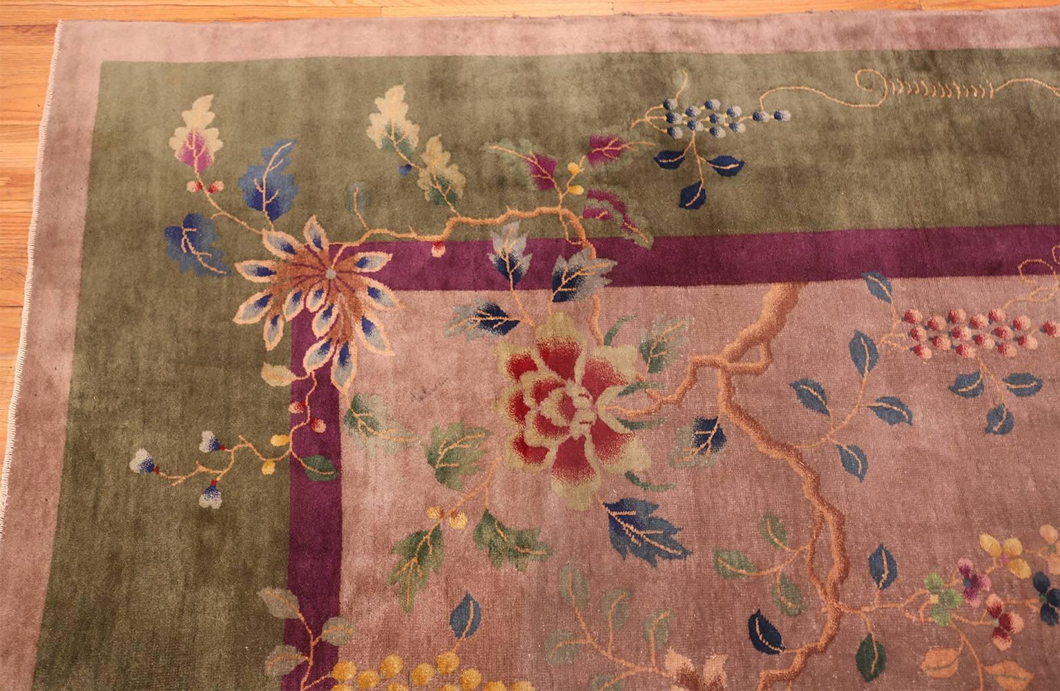 Purple Antique Art Deco Chinese Rug In Excellent Condition In New York, NY