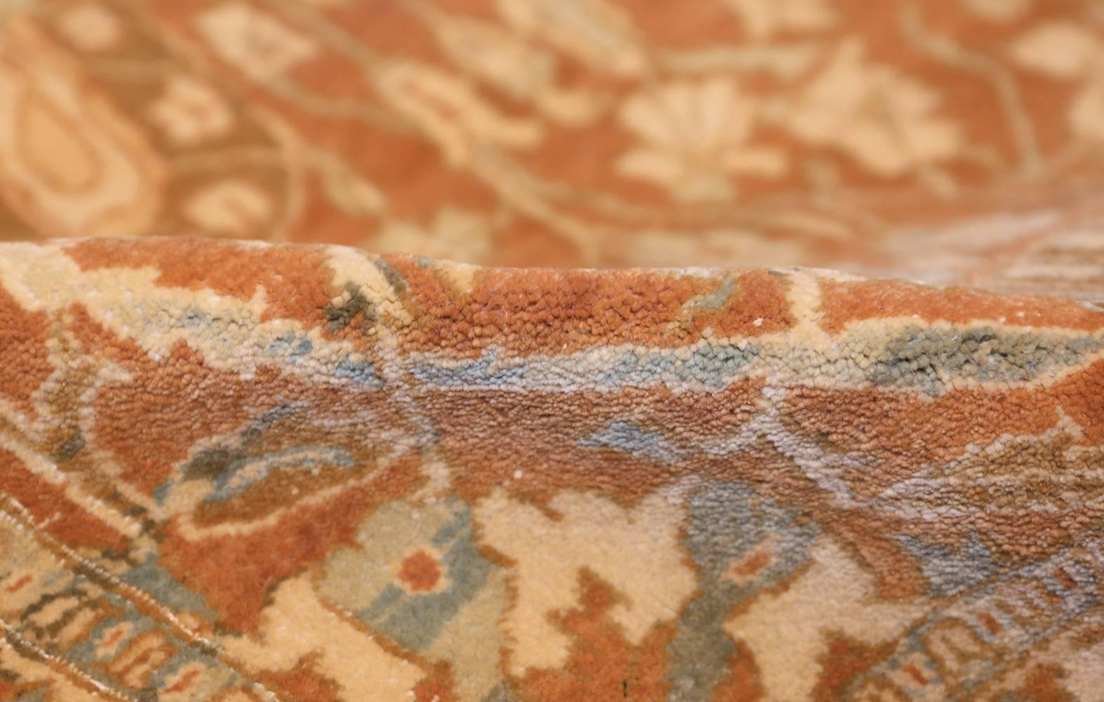 Hand-Knotted Decorative Antique Indian Vase Design Oriental Agra Rug