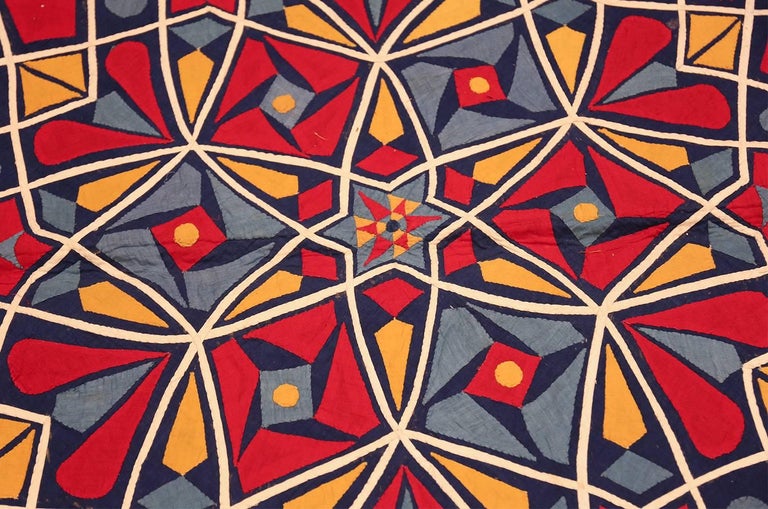 Antique Khayamiya Tent Panel Egyptian Textile. Size 10 ft 5 in x 15 ft