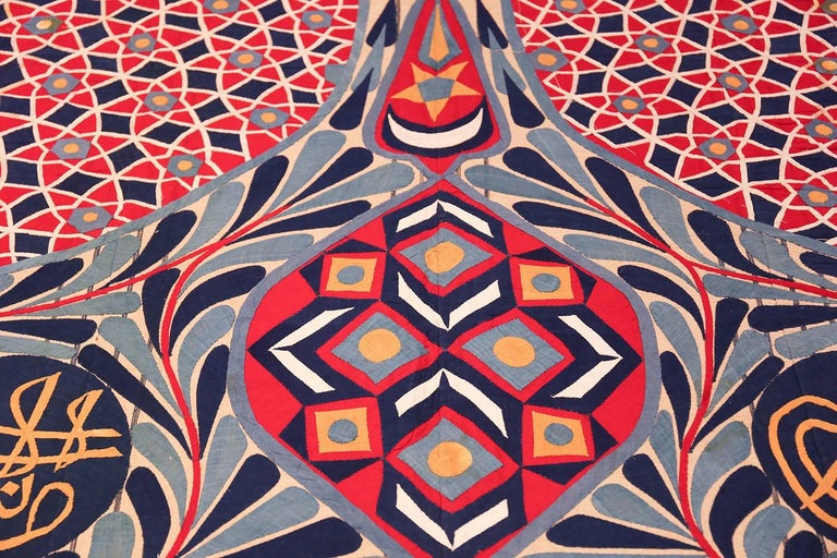 Antique Khayamiya Tent Panel Egyptian Textile. Size 10 ft 5 in x 15 ft