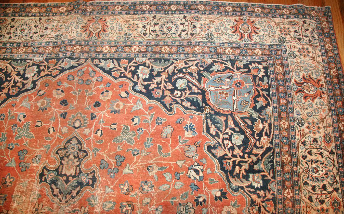 Hand-Knotted Beautiful Shabby Chic Antique Persian Tabriz Rug