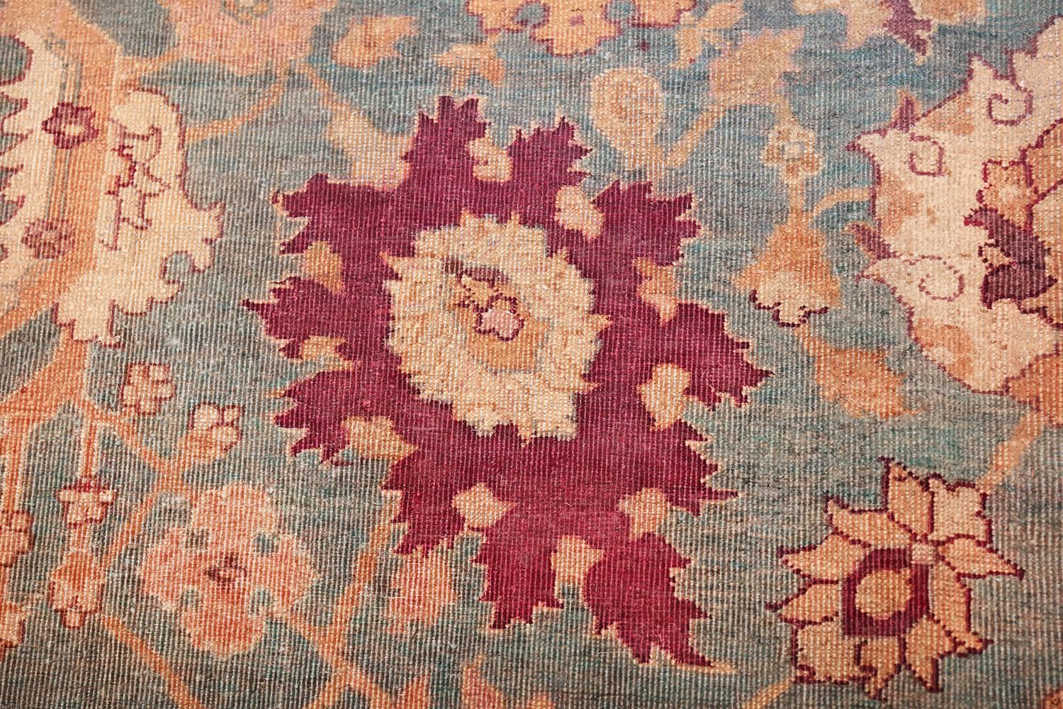 Hand-Knotted Antique Agra Indian Rug