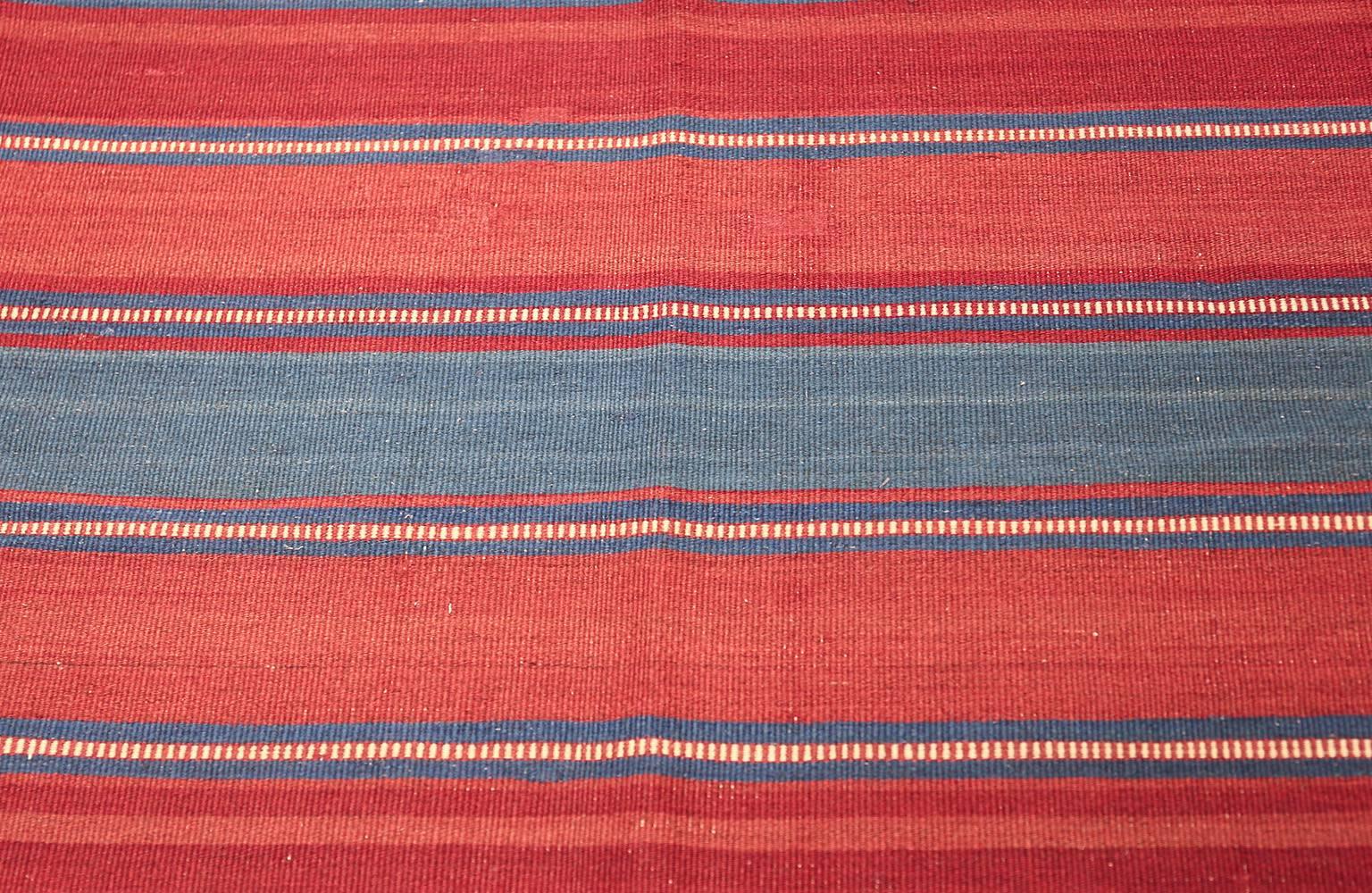 Wool Antique Flat-Woven Shahsavan Caucasian Kilim Rug