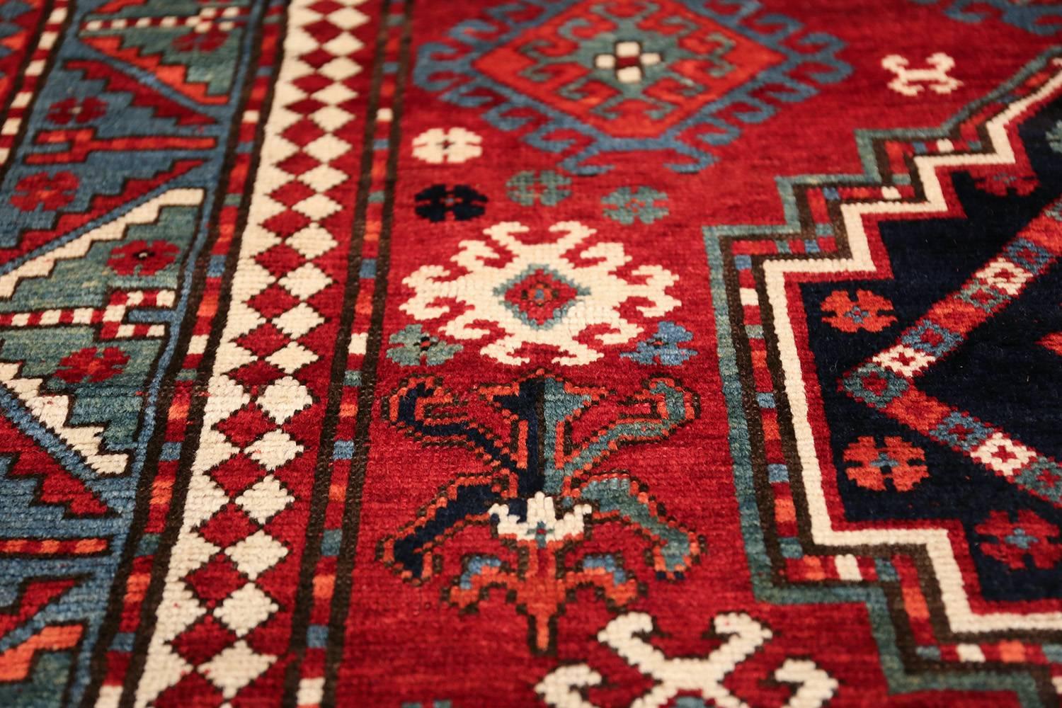 Antique Lori Pemback Design Kazak Caucasian Rug In Excellent Condition In New York, NY