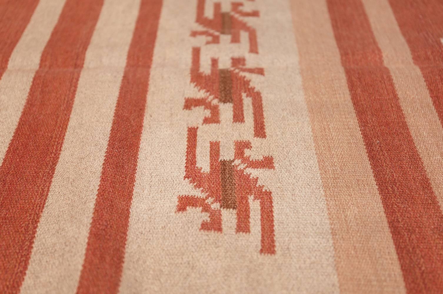 Vintage Scandinavian Swedish Kilim Rug  1