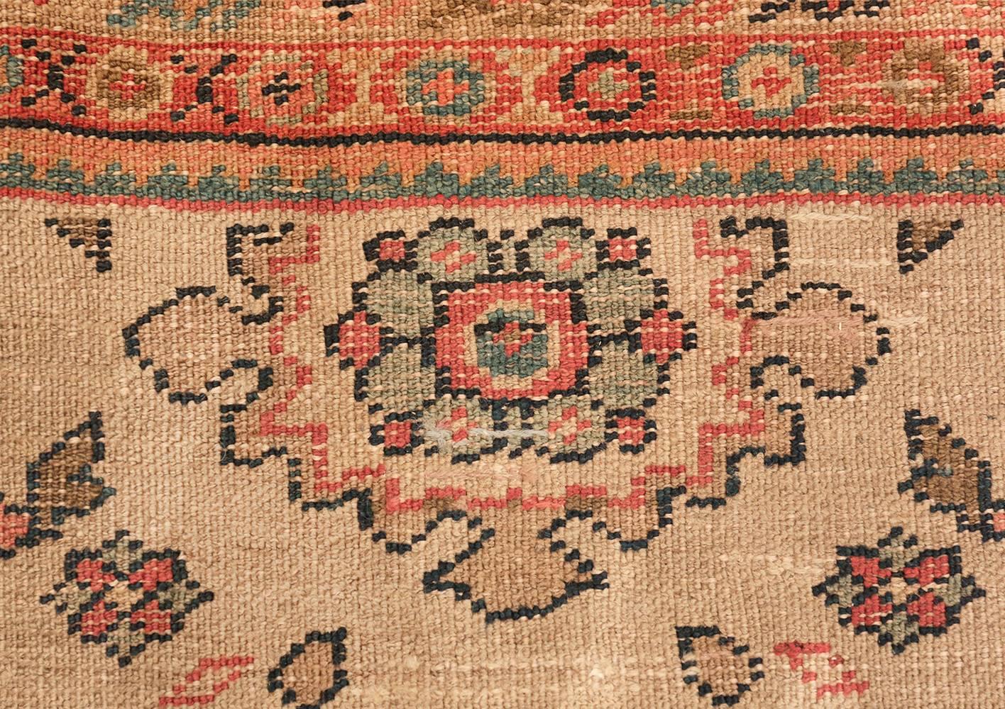 Wool Ivory Background Antique Sultanabad Persian Rug