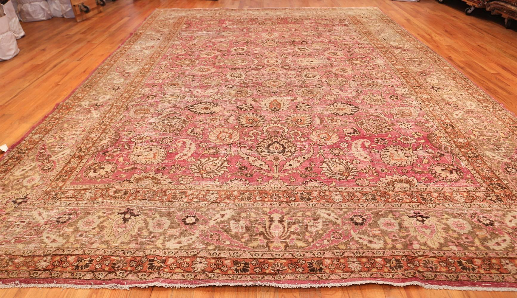 Wool Antique Shabby Chic Persian Khorassan Carpet